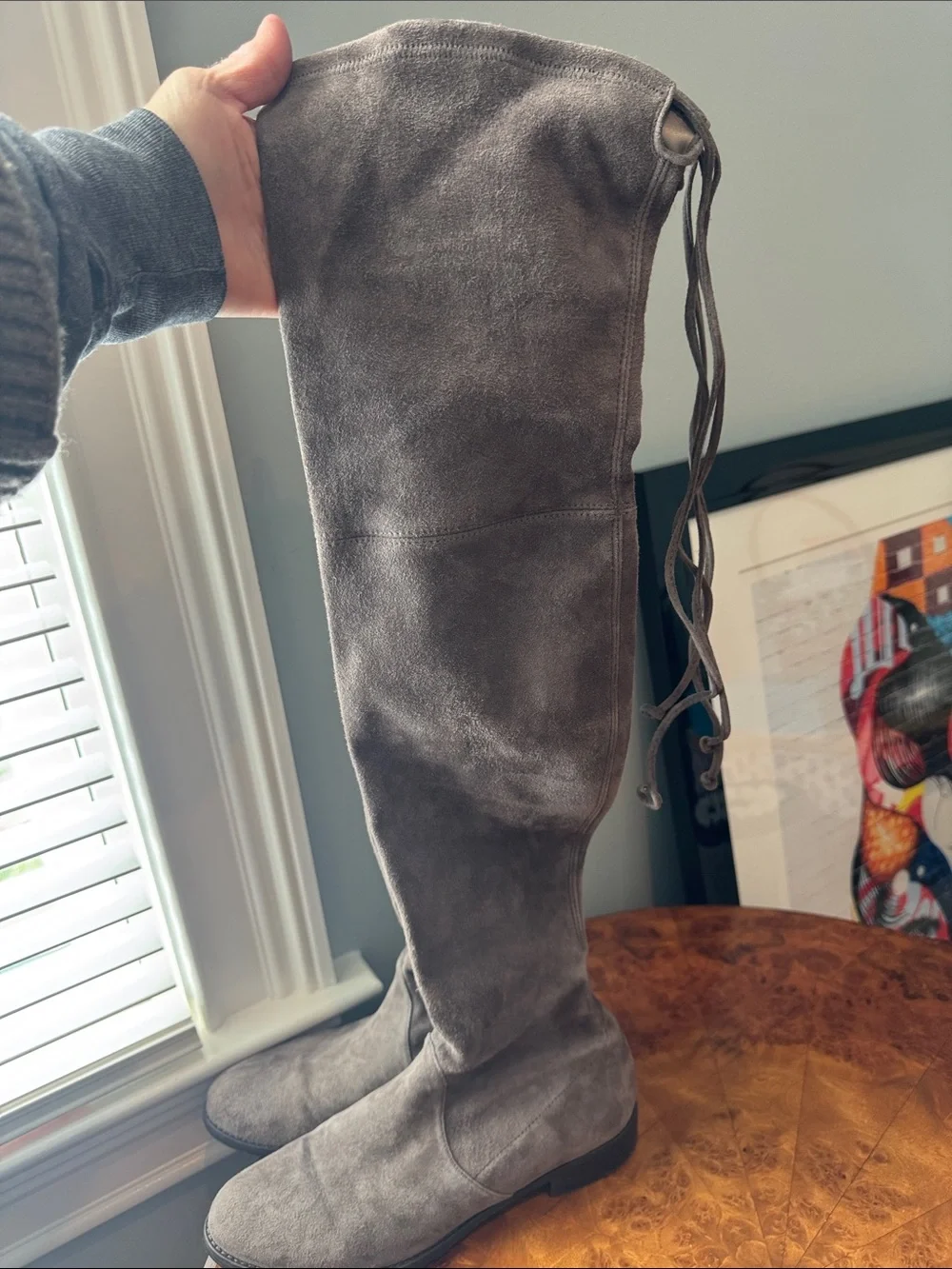 Stuart Weitzman Over-the-Knee Suede Boot in Taupe